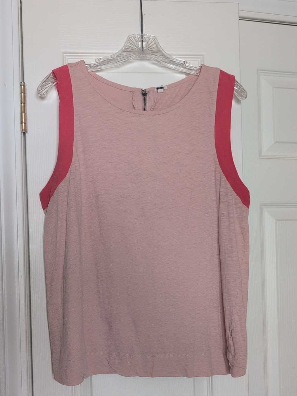 J. Crew Pink Tank Top with Contrast Trim